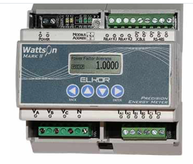 Medidor Elkor W2-M1-mA-DL | WattsOn Mark II con RS-485, entradas mA y Display/Logging