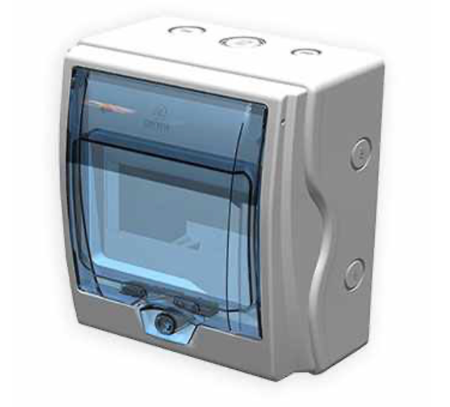 Caja Estanca de Protección IP65 OMN-CAJA-IP65-6 | Envolvente 6 Módulos para Breakers Solares y Protecciones DC