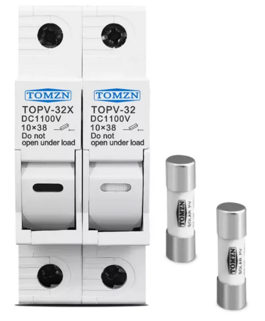 Porta Fusible Con Fusible 2 Polos Dc 1000v Solar