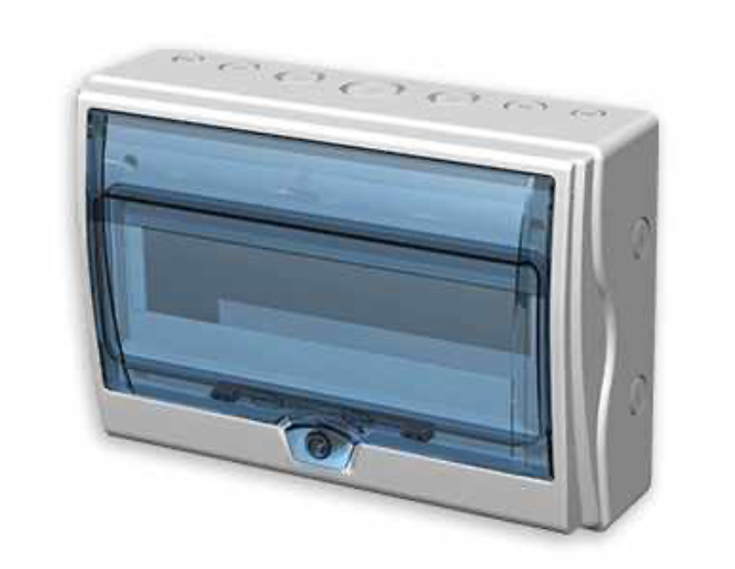 Caja Estanca de Protección IP65 OMN-CAJA-IP65-12 | Envolvente 12 Módulos para Breakers Solares y Protecciones DC